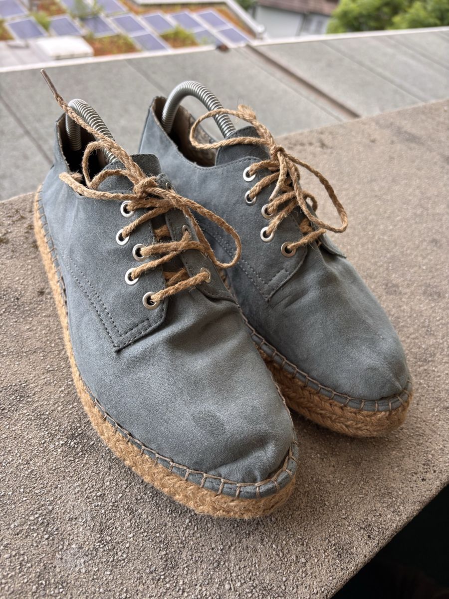 Scarpe da uomo: Blue Suede Espadrille Flats  – Usato da Zürich venduto da Grothschild 1