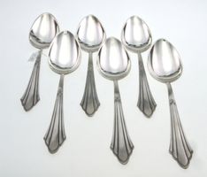 6 WMF 900 Fächer Suppenlöffel versilbert (1A)
