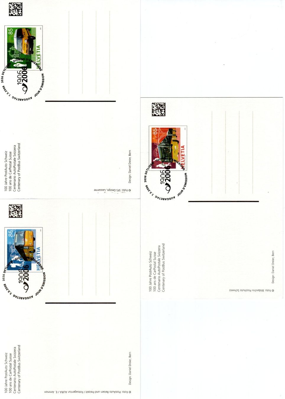 Tutti i francobolli: 2006 FDC Bildpostkarten 100 Jahre PostAuto Schweiz LP – Usato da Stein am Rhein venduto da Huehnerhund 1