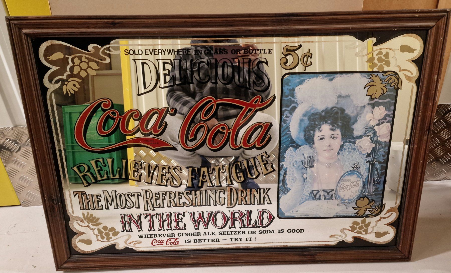 Spiegel: Vintage Coca Cola Spiegel "Lindert Müdigkeit" – Gebraucht aus Killwangen von bmy_5rtt