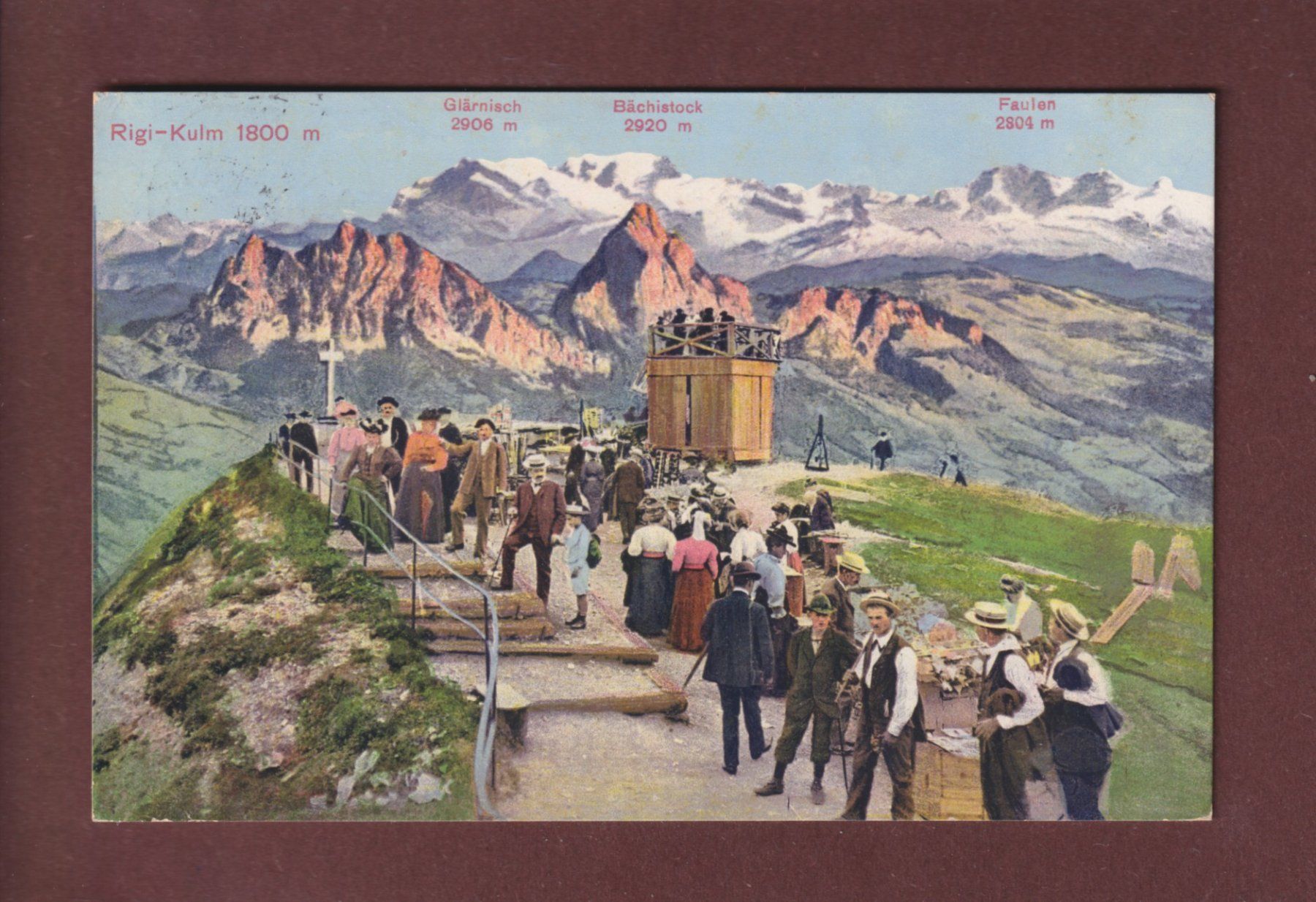 Cartoline postali: RIGI-KULM - Leute - 1916 – Usato da Pully venduto da nicecards