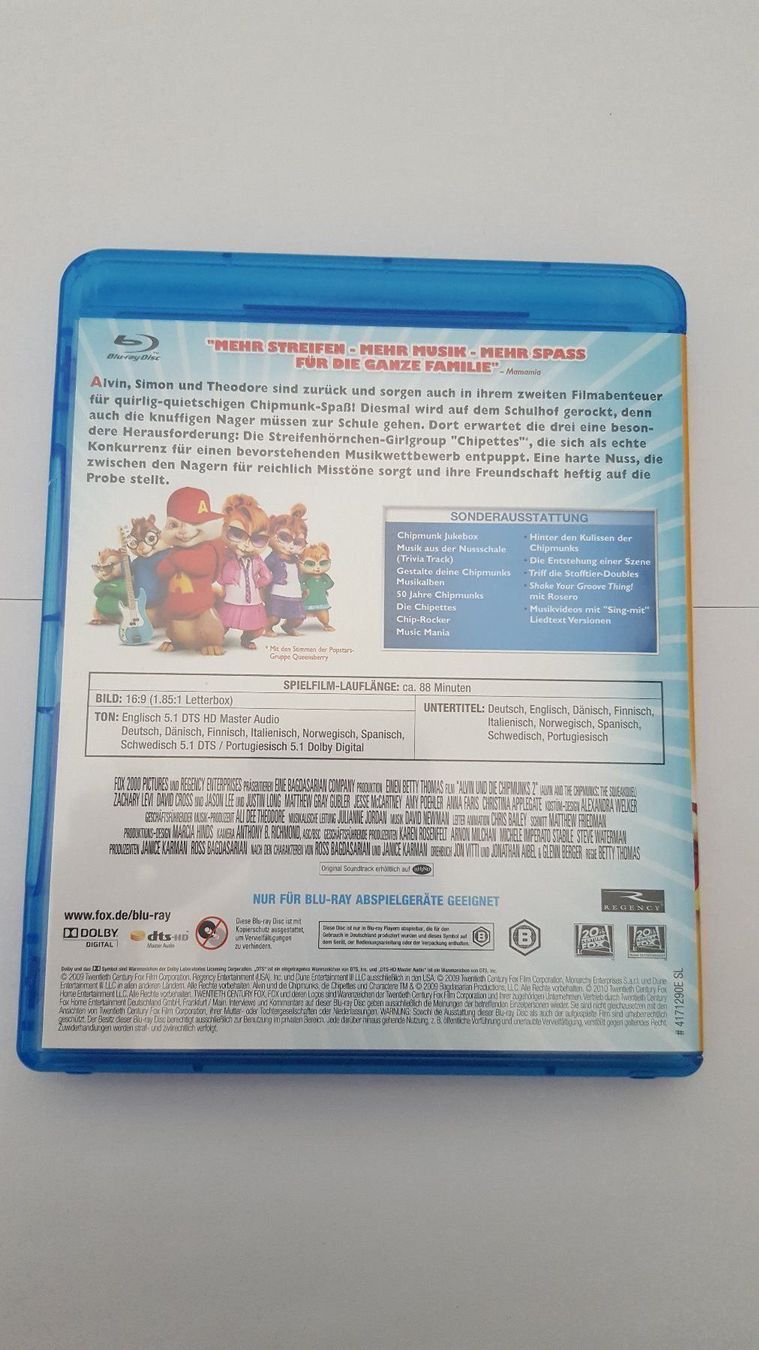 Tutti i DVDs: Alvin und die Chipmunks 2 BluRay – Usato da Füllinsdorf venduto da master_mind 1