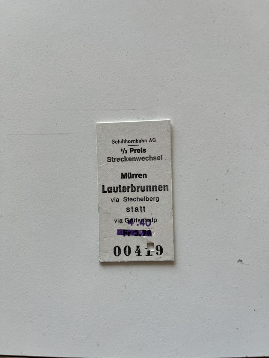 Biglietti: Gebrauchtes Ticket Schilthornbahn Vintage – Usato da Ins venduto da Baj