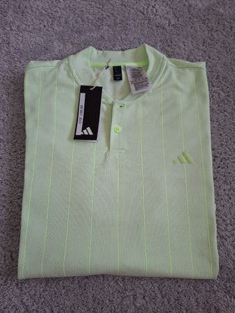 Polo Adidas vert fluo rayures taille L neuf avec étiquette