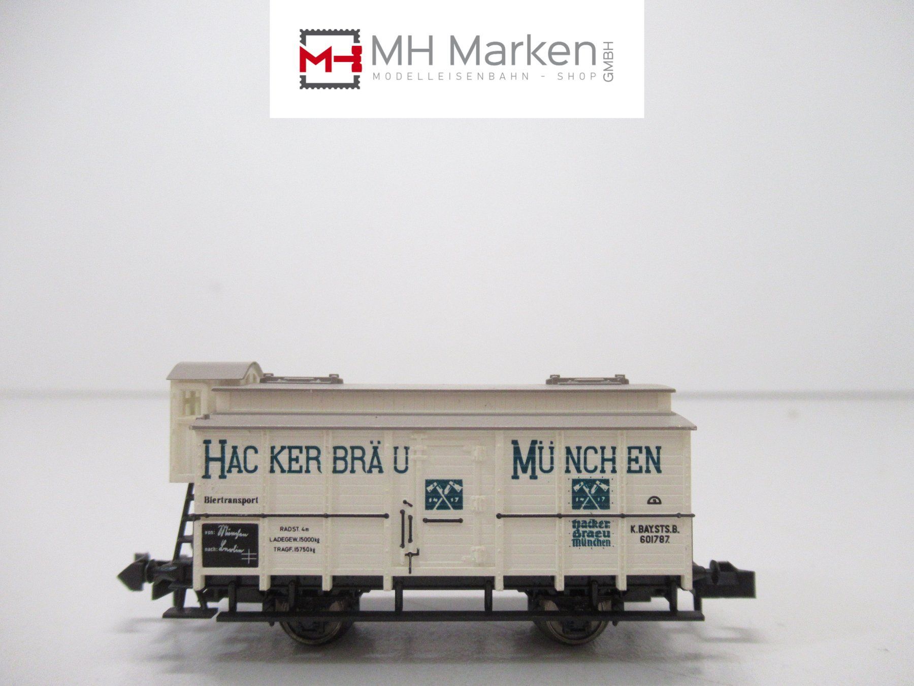 Trix Modellini di ferrovie: Minitrix 3218 ged. Güterwagen "Hackerbräu" K.Bay.St.B. N – Usato da Basel venduto da mhmarken
