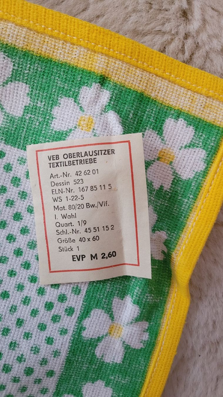 Küchentücher: Geschirrtuch DDR Relikt neu Vintage  – Neu (gemäss Beschreibung) aus Horgenberg von Klatschmohnmaria 1