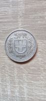 Pièce de monnaie 5 francs Suisse année 1950 état usé