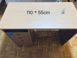 Wooden Desk with Drawers - Ideal for Home Office (110cm)