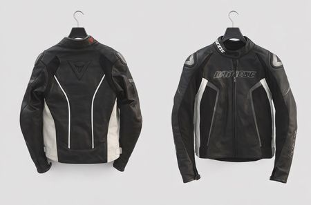 Veste de moto Dainese en cuir noir, Taille 44