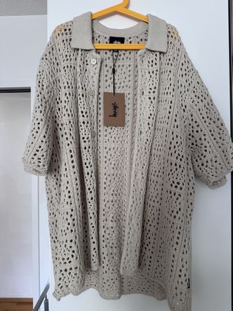 Stüssy Crochet Shirt / Strick Shirt / Bowling Hemd
