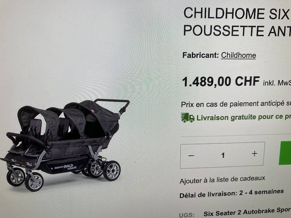 Carrozzine: Poussette 6 places Childwheels NEUVE  – Usato da Lutry venduto da dom_nps7