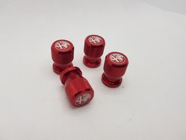 4x Alfa Romeo Ventilkappen, Felgenkappen, rot