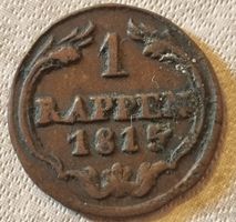 KANTONALMÜNZE - 1 RAPPEN SCHWYZ JAHR 1815