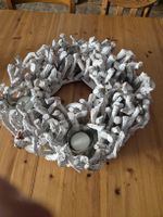 Weihnachtsdeko: Adventskranz aus Treibholz, Vintage Stil