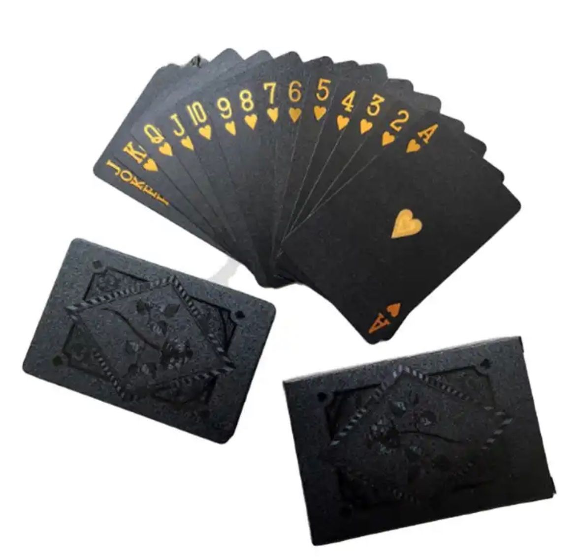 Giochi: Poker Karten in Schwarz - Gold – Nuovo e nell'imballaggio originale da Oberegg venduto da Alepokemon