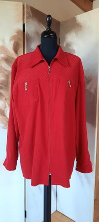 🌿 Rot Damen Blazer Gr. XL 44 42 Brusttaschen jacke