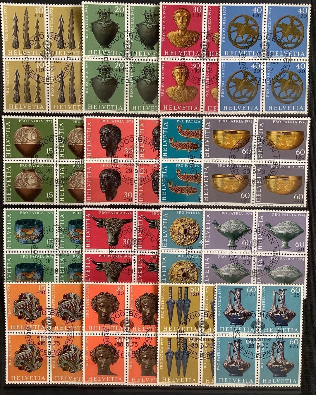 Tutti i francobolli: 1972-1975 PP - Archäologische - 4er ET – Nuovo (secondo la descrizione) da Liestal venduto da Pep3