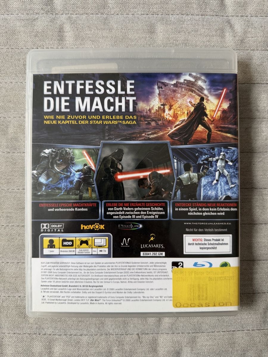 Sony Giochi: Star Wars: The Force Unleashed für PS3 – Usato da Thunstetten venduto da Virus_33 2
