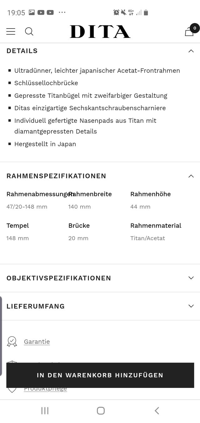 Brillen & Gläser: Dita, Brille, Brillengestell, Titanium – Gebraucht aus Winterthur von Sjull 8