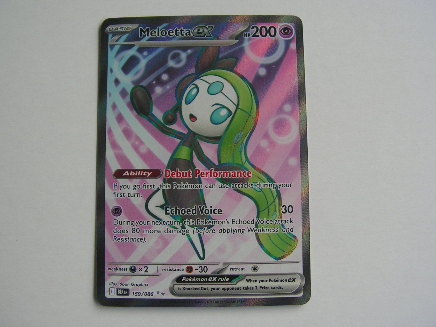 Pokémon Carte collezionabili: Meloetta EX 159/086 Black Bolt – Nuovo (secondo la descrizione) da Aesch BL venduto da Hansboeni