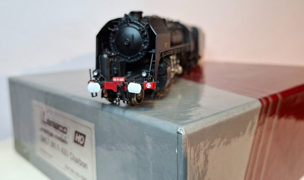Locomotive Vapeur Lemaco HO SNCF 241 A 65 - Modèle Laiton Noir, époque III, Occasion état Neuf, édition Limitée Avec éclairage