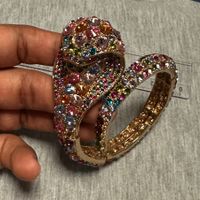 Schlangenarmband Goldfarben bunt besetzt neu