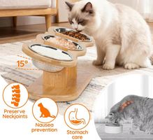 Dreifacher erhöhter Fressnapf für Katzen - Triple Gamelle