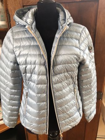 Steppjacke Damen hellblau mit Kapuze
