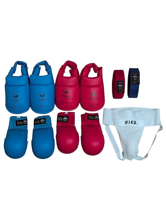 Schutz & Schoner: Karate Turnier Set mit Schoner Rot,Blau – Gebraucht aus Illnau von mbseller4ric