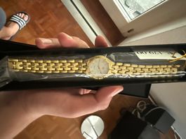 Armbanduhr Juwelier-Edition Gold Quarzuhr Damen mit Etikett