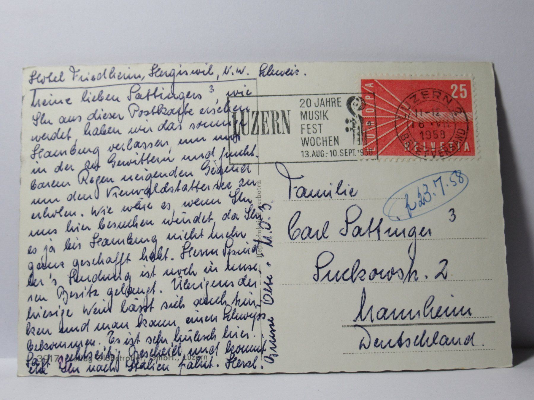 Cartoline postali: Hergiswil 1959 – Usato da Grenchen venduto da Bluemchen1900 1