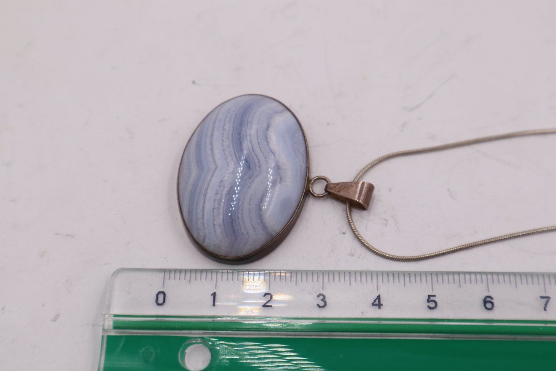 Anhänger: Grosser Silber Anhänger mit Silber Kette, blauer Edelstein – Gebraucht aus Baden von TellsKuchenhaus 6