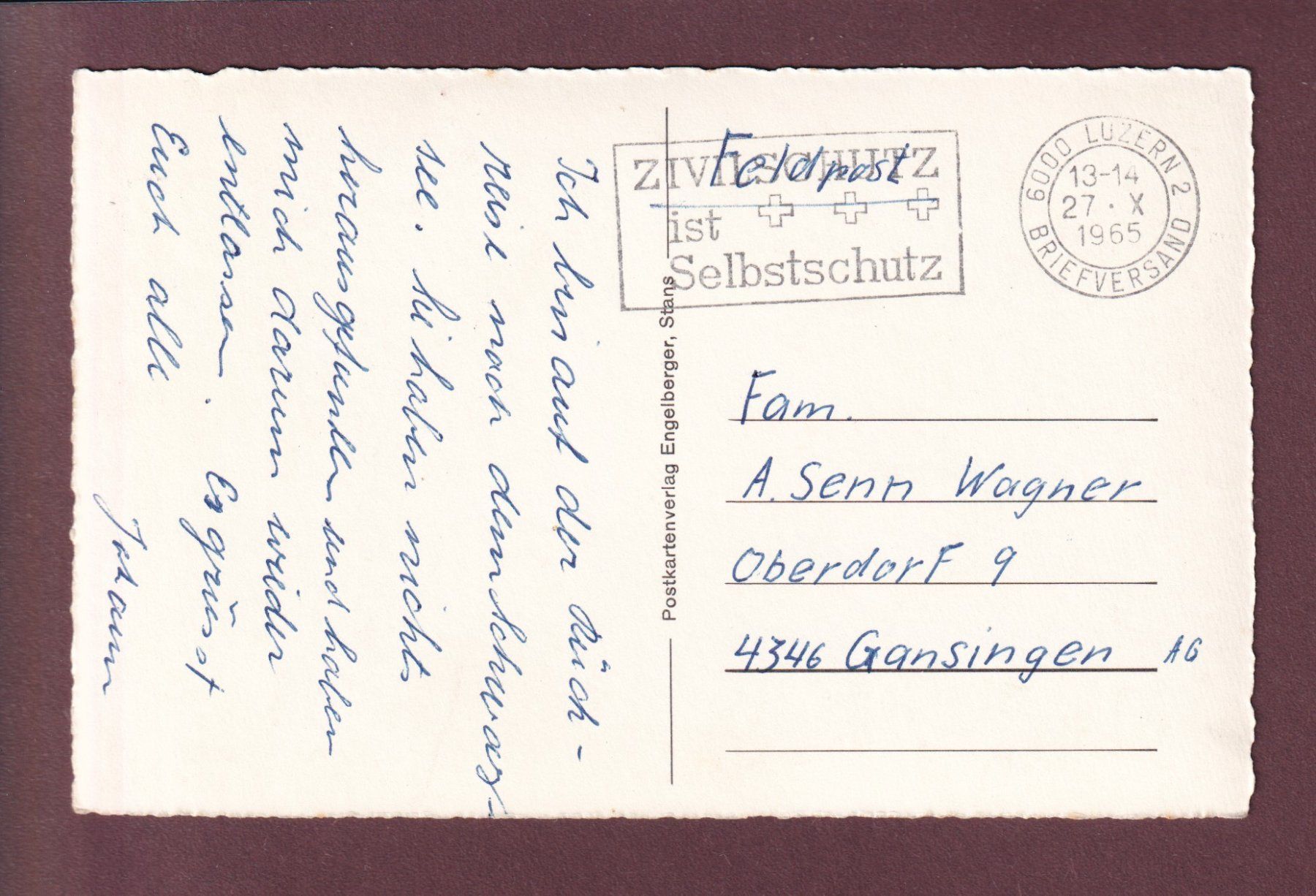 Cartoline postali: MELCHTAL - Barackendorf - 1965 – Usato da Pully venduto da nicecards 1