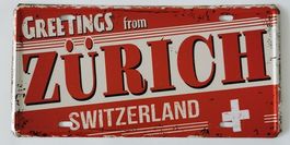 Greetings from Zürich - Blechschild  (neu, OVP)