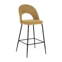 2er Set Barhocker Mahalia Chenille-Stoff senfgelb Stahl