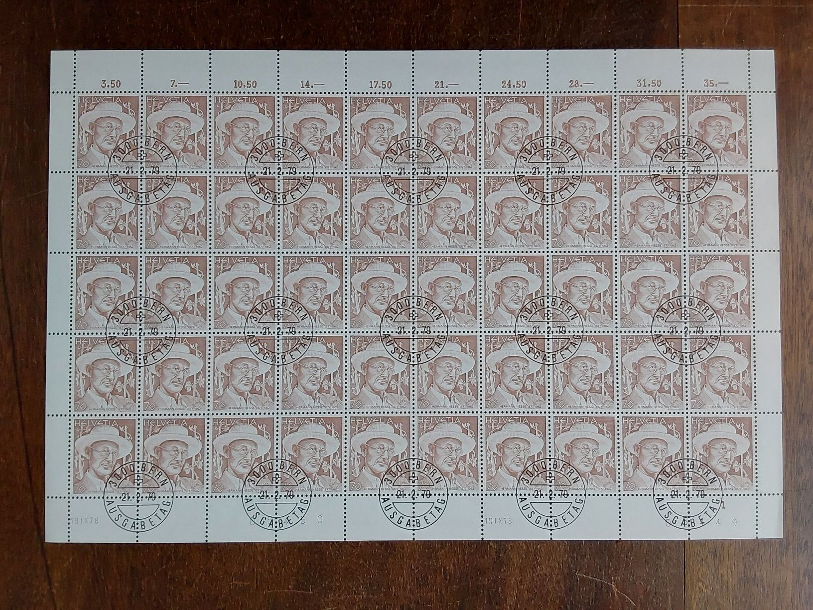 Tutti i francobolli: Erni Hans Briefmarkenbogen 1979  – Usato da Steinach venduto da Chilli1957 3