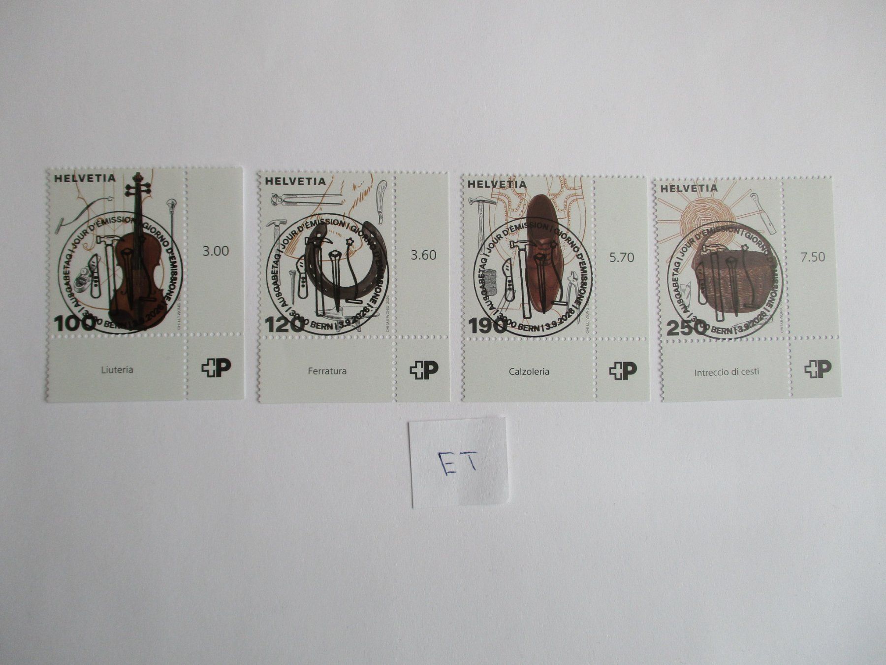 Alle Briefmarken: Voll Ersttagsstempel Handwerksberufe – Gebraucht aus Langnau b. Reiden von Aktuell88