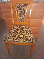 4 Stühle Selva Holz mit Stoffbezug braun gemustert gebraucht