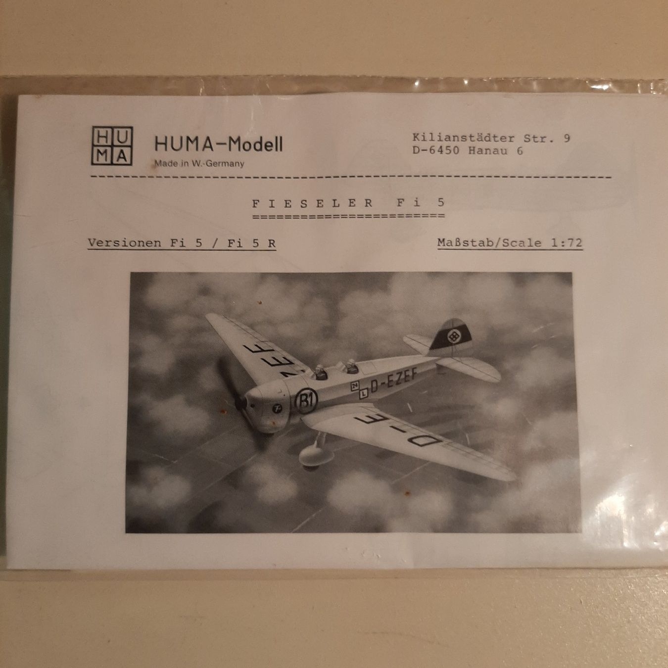 Kit di modellismo & Modellini statici: 3311 ... Fieseler Fi 5 R ... Huma 2509 – Nuovo (secondo la descrizione) da Bonstetten venduto da Benibanny59 1