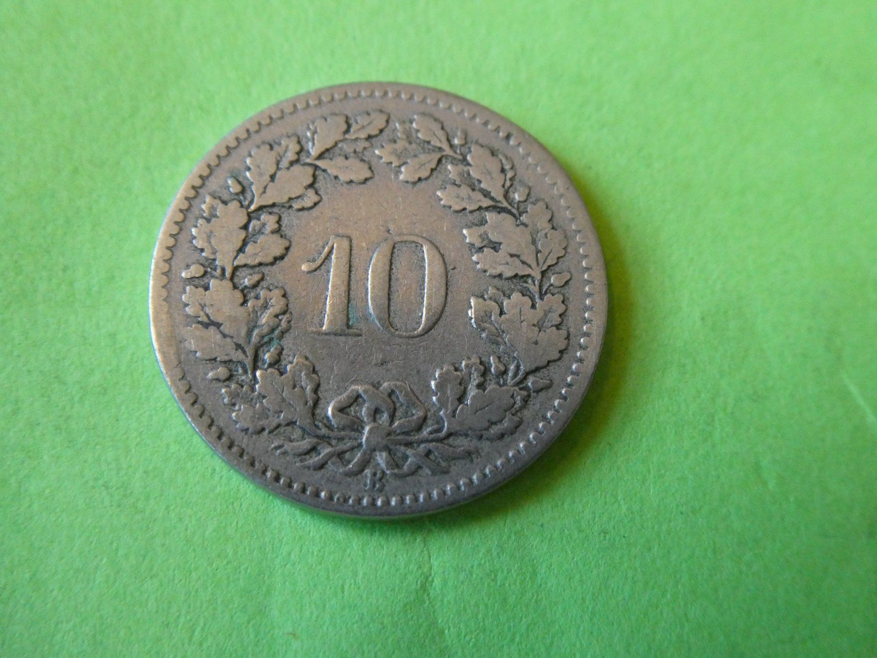 Alle Münzen: Schweiz 1899, 10 Rappen – Gebraucht aus Hinterforst von Rohusri 1
