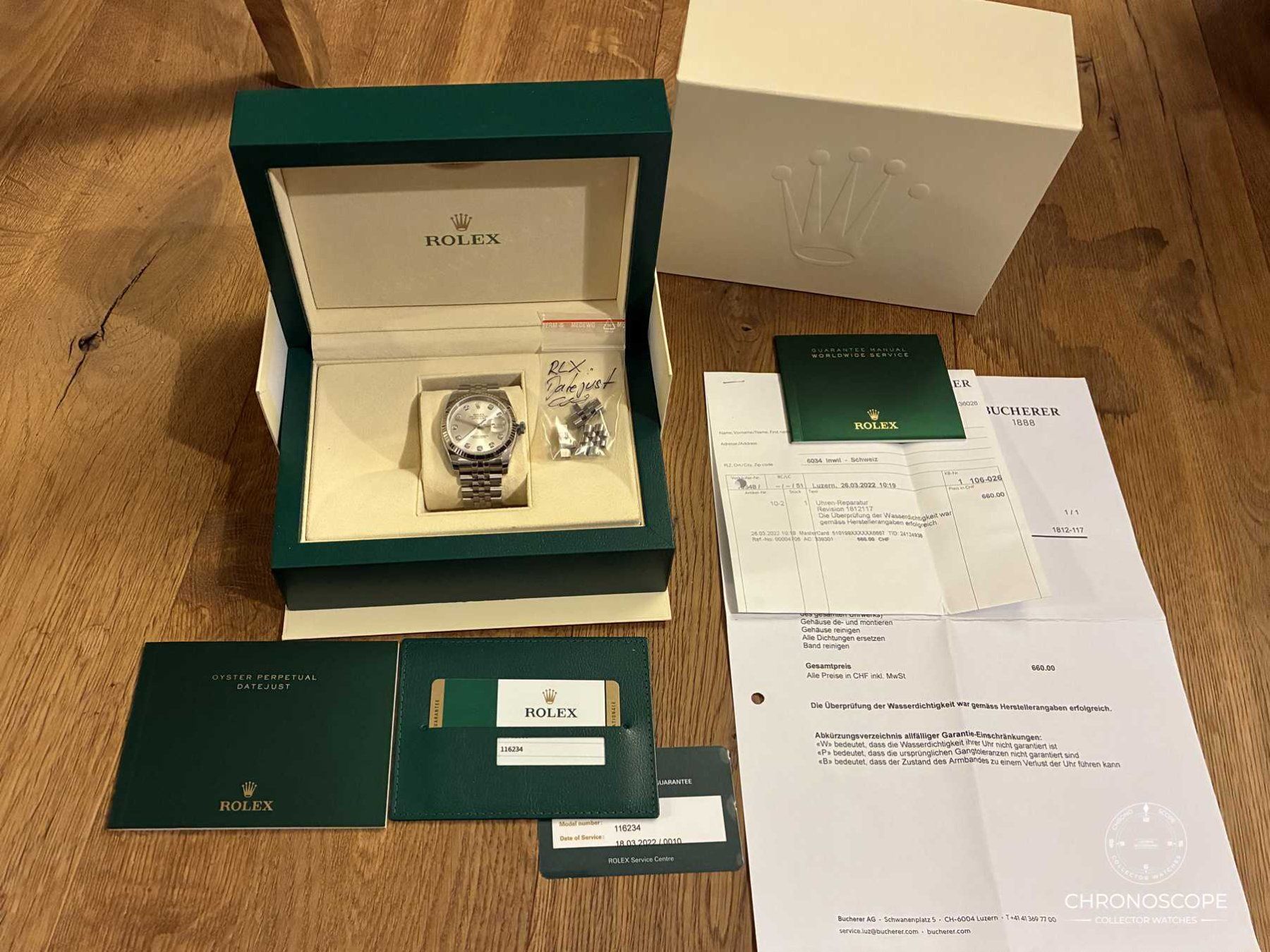 Rolex Orologi: Rolex Datejust ref.11623 factory set diamonds, full set 2022 – Usato da Luzern venduto da ChronoScope6004 8
