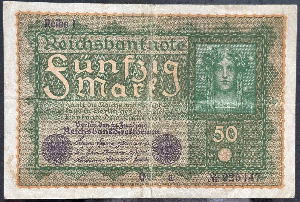 Banconote: Reichsbanknote, 50 Mark, 1910, Berlin, Top – Usato da Beringen venduto da Mantafisch1