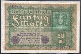 Reichsbanknote, 50 Mark, 1910, Berlin, Top