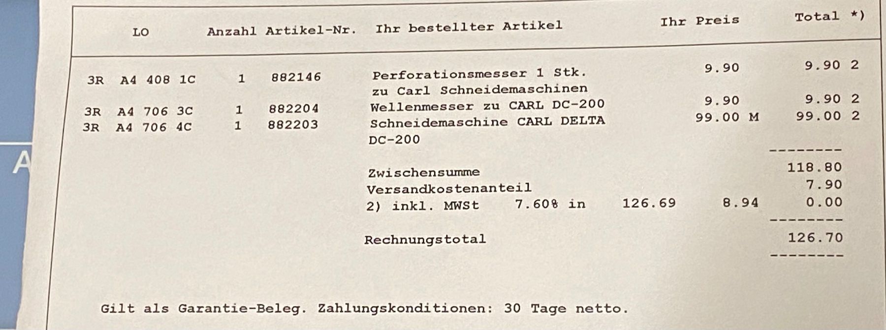 Tutte le macchine: Carl Delta DC-200 Papierschneidemaschine – Nuovo (secondo la descrizione) da Dietlikon venduto da Trukaip 9