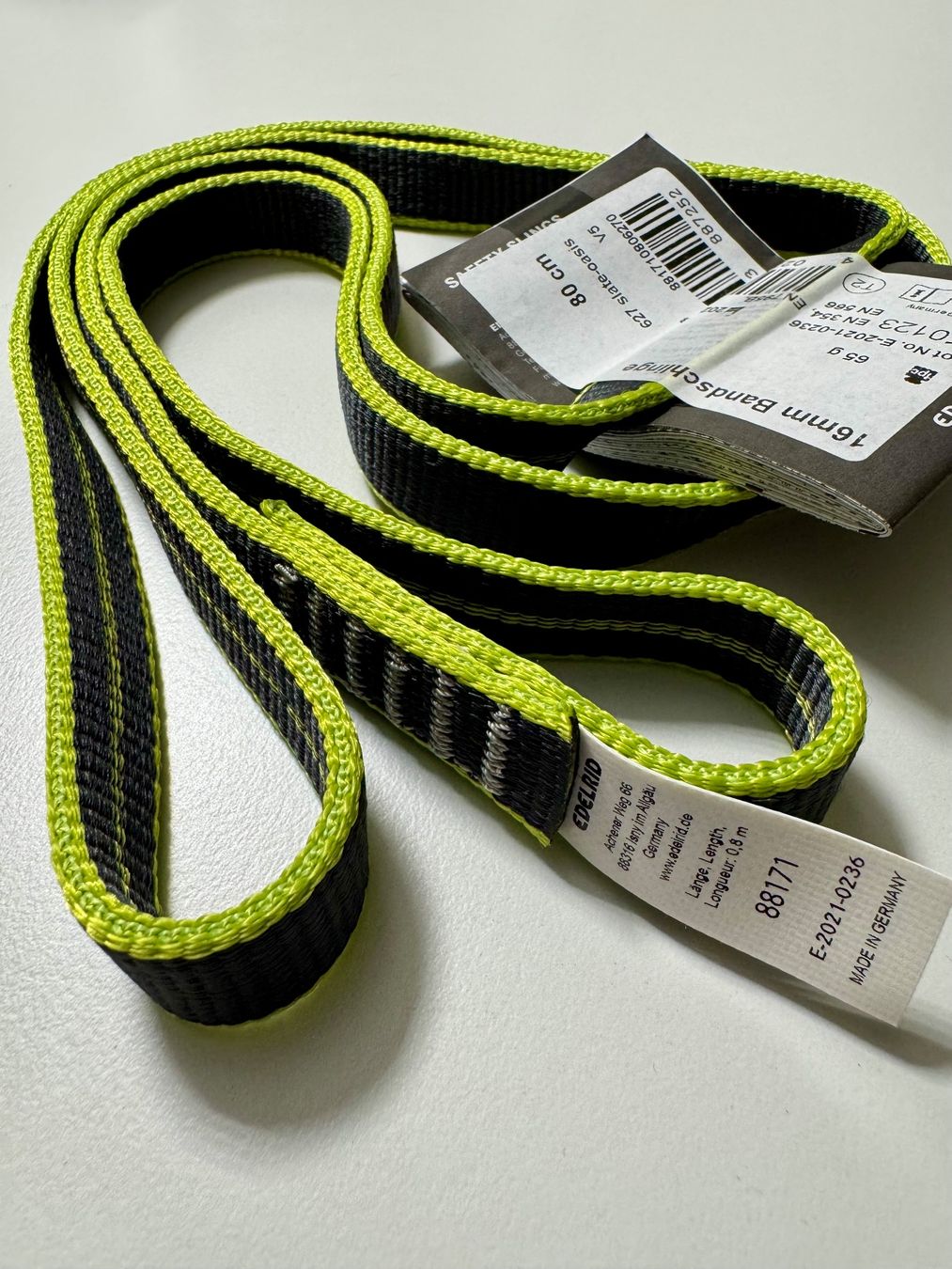 Edelrid Kletterausrüstungen: EDELRID 80 cm 16 mm Bandschlinge NEU – Neu und originalverpackt aus Rothenthurm von WalterliTell