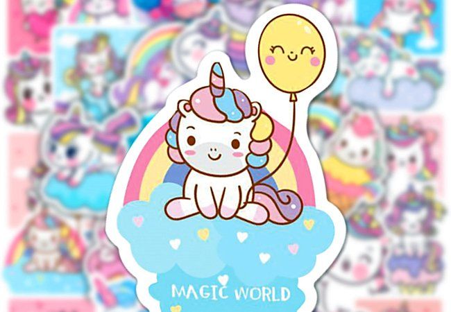 Zonster 50 Stück Kawaii Aufkleber - Süße Cartoon Katze & Bär Motive, PVC, Für Tagebuch & DIY