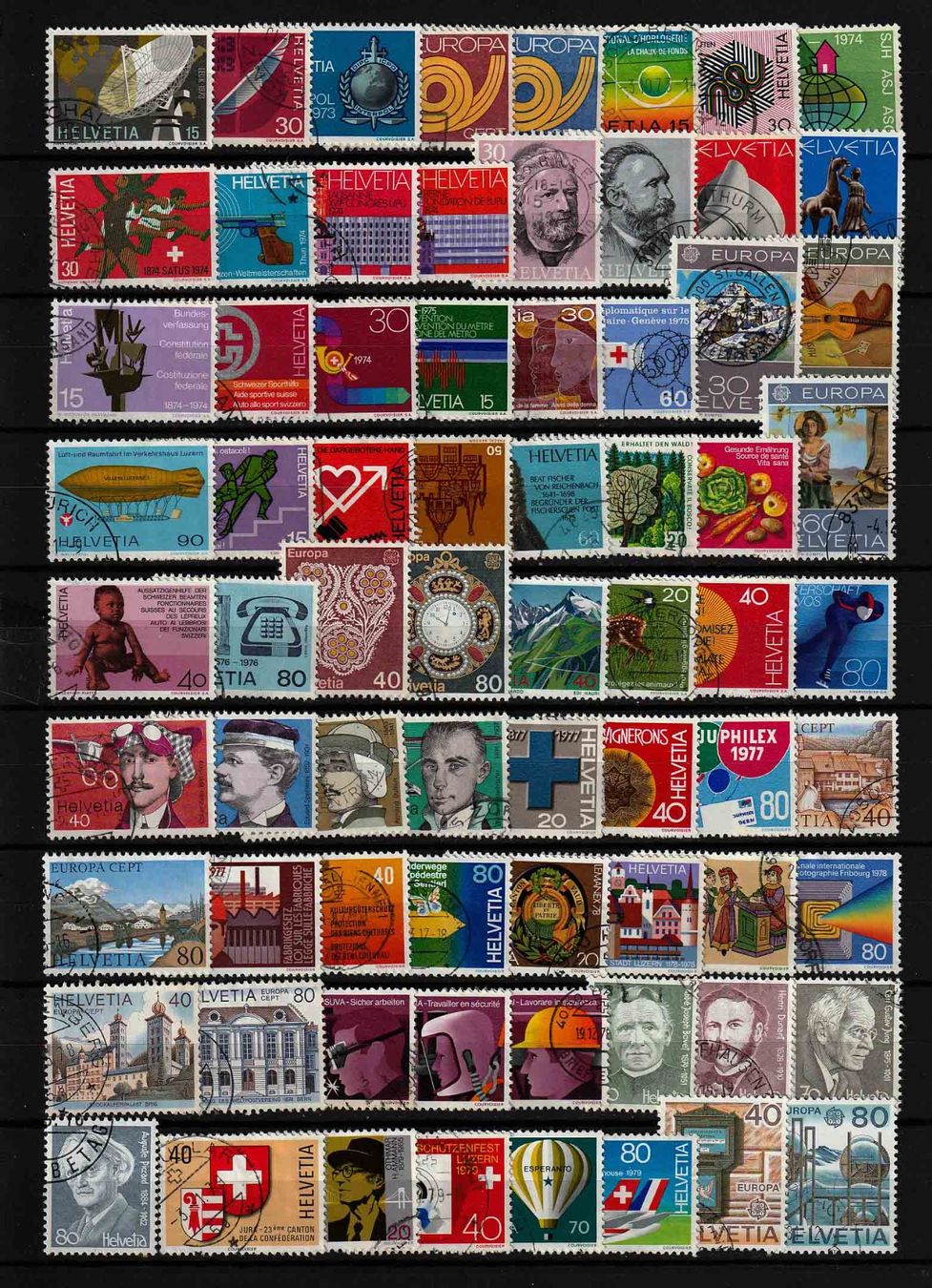 Tutti i francobolli: 1973-1979 CH-Briefmarken Restlot – Usato da Arlesheim venduto da gaugi43