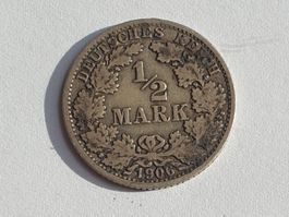 🇩🇪 1/2 Mark 1906 A *** Silver 2.78g .900