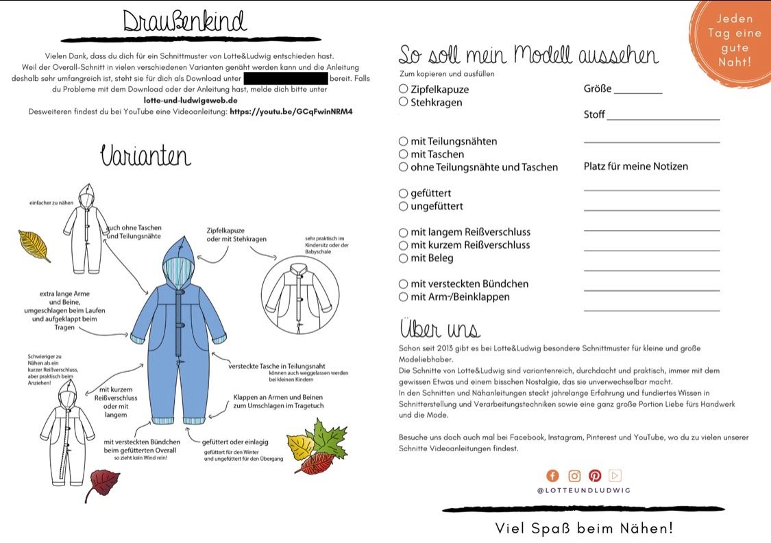 Cartamodelli: Papierschnittmuster Draußenkind – Nuovo e nell'imballaggio originale da Silvaplana venduto da Lotzis 2