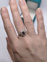 Lila Spinel Ring aus 925 Silber verstellbar Neu